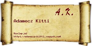 Adamecz Kitti névjegykártya